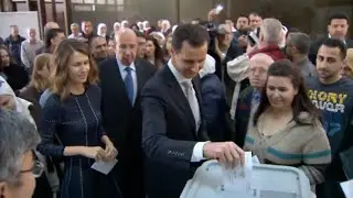 Syrian President Bashar al-Assad Casts Vote in Parliamentary Elections