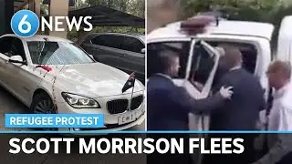 PM Scott Morrison FLEES protesters in Brisbane