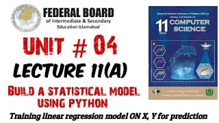 Lecture 11(A): Build a statistical model using python #linearregression #statisticalmodeling