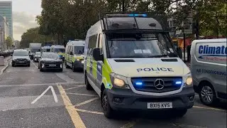 Five Met Police Vans responding through Euston in Convoy!