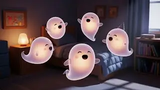 Five Little Ghosts Living the Room 👻 | Spooky Counting Rhyme for Kids | Nursery Rhymes & Songs