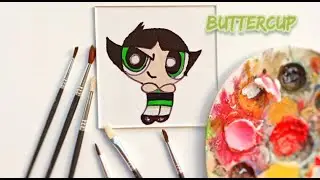 Drawing Buttercup from Powerpuff Girls | Glass Painting