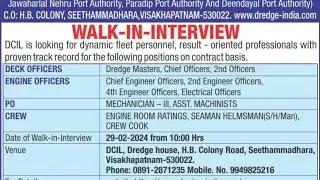 DREDGING CORPORATION OF INDIA VACANCIES 2024.