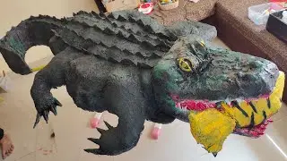 Paper mache alligator for school project.