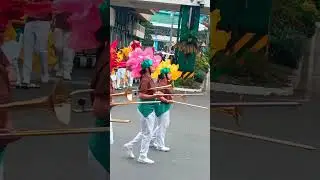 The st Louis university college and high school marching band at the panagbenga 2026 opening parade