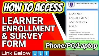 How to Access DepEd Online Electronic Learners Enrollment And Survey Form (LESF) Generator