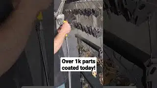 Getting it done with our Gema powder coating gun and powder from IFS. #smallbusiness #powdercoating