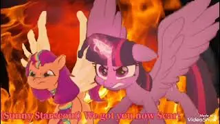 What if Twilight Sparkle and Sunny Starscout fought together against Scar instead of Simba?