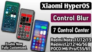 HyperOS+MIUI 14 Top 7 Control Centre Blur Feature, Enable Control Centre Blur Any Redmi, Xiaomi,POCO