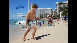 Guys having fun on Waikiki Beach