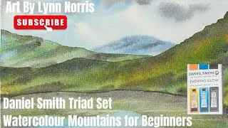 Набор акварельных красок Daniel Smith Triad Set - Простой урок по рисованию гор для начинающих.