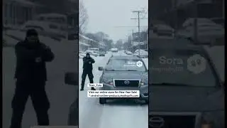 AI: Woman escapes from police shooting.  #police, #ai, #funny, #driving, #usa.
