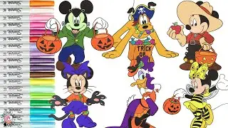 Disney Coloring Book Compilation Halloween Time Minnie Mickey Mouse Pluto Daisy Duck Goofy