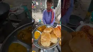 tasty पुरी छोले ₹40 में 😋👌 || famous morning breakfast in Bihar❤️ #shorts #streetfood #viral