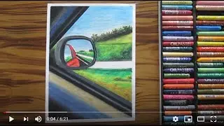 how to make car side mirror with oil pastel color -by 3D art
