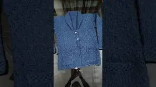 Blue Cardigan Knitting Pattern | आसान वूलन स्वेटर डिजाइन 🧶 #crochet