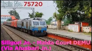 75720 Siliguri Jn. - Malda Court DEMU Passenger | Telta Station | ICF DEMU | Siliguri DEMU Shed | 