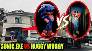 SONIC.EXE VS  HUGGY WUGGY AT STROMEDYS HOUSE!!! ( THEY HAD THE BATTLE OF THE CENTURY )