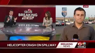 Helicopter crashes on the Bonnet Carre Spillway