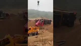 Sany Crane Accident Due to piling machine failure |Heavy lifting Equipments #shorts #viral