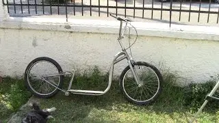Test drive of my footbike 1, самокат, πατίνι.