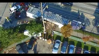 DJI Phantom Over Fearmans Pork Truck Rollover With Pigs Being Rescued