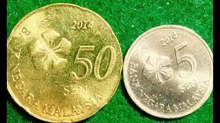 2014 Malaysia 5, 10, 20 & 50 Sen Coins