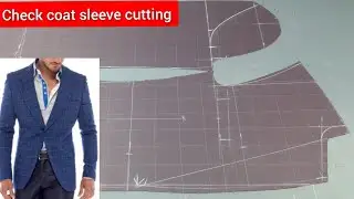 check coat sleeve cutting | check coat sleeve cutting in hindi |