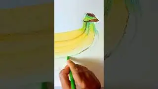Realistic Drawing With Crayons | How To Draw Banana #howtodraw #easydrawing #fruit
