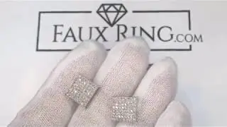 FauxRing.com - Iced Out Square Earrings Men