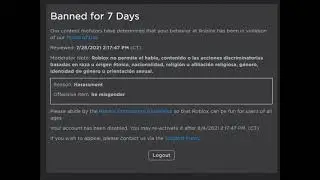 the worst roblox ban to ever be seen