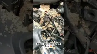 Royal Enfield caught fire 🔥 METEOR 350 #viral #motorcycle #motovlog #bike #accidentnews