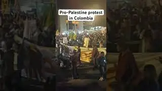 Protesters in Bogota, Colombia join the International Day of Solidarity with Palestine.