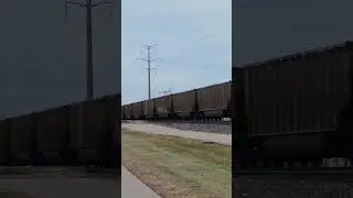 Heavy duty coal carrier moving down the tracks #trains #industrial