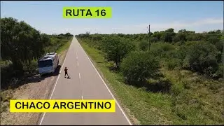 CHACO ARGENTINO ESTRADA COM CALOR E RETAS | PEQUENAS CIDADES INTERIOR DO SERTAO NA RUTA 16 ARGENTINA