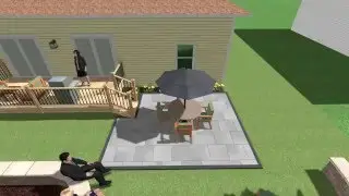 Patio Addition and yard extension with Seat Walls and Retaining Wall