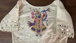 hand work shree nathaji and mirror work design blouse ideas #handwork #needlework