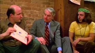 Peter Boyle and Dennis Patrick at a hippy caf&eacute; trying to order a beer