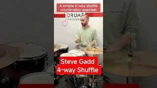 🔥Improve coordination and timing with this Steve Gadd style 4-way shuffle exercise! #drums #shuffle