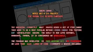 Guess Cards a simple Zener Cards (ESP) program in C++ and Windows API (WinAPI)