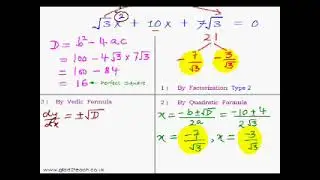 EasyCal 22b   Quadratic Equation Trick 4   More Practice