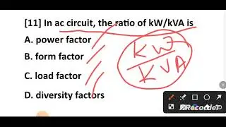 Basic electrical engineering MCQ questions and answers RRB railway station Master Loco pilot SSC PSC