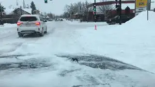 Driving around Cochrane Alberta after heavy snowfall in our Jeep