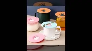 Cute Cartoon Cat Ear Silicone Sealing Lid for Leakproof and Dustproof Tea Mug Cup Bowl Cover