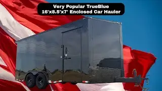 Компания Ibex Trailers демонстрирует закрытый автовоз TrueBlue Blackout 2026 года выпуска.