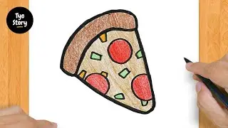 #41 How to Draw Pizza Slice - Easy Drawing Tutorial
