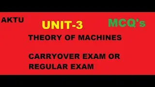 THEORY OF MACHINES (TOM) || UNIT-3 || MCQ's || CARRYOVER /  REGULAR EXAM