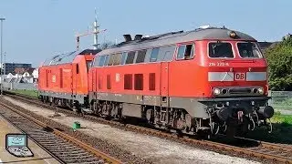Westerland (Sylt) mit SyltShuttlePlus 628, DB Autozüge (BR 218, 245), NOB +NAH.SH 245, IC +2x BR 218