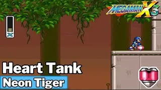 Megaman X3 - Neon Tiger Heart Tank Location
