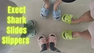 Exect Unisex Cute Shark Slides Slippers | Novelty Lightweight Anti-Slip Summer Sandals